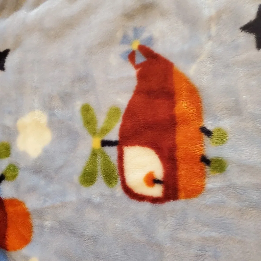 vintage Parents Choice‎ Blue Car Airplane Helicopter Baby Blanket